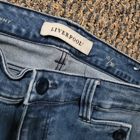 RARE Super Cute Liverpool Abby The Ankle Skinny Sailor Jeans in Medium Blue 10 - Picture 10 of 15
